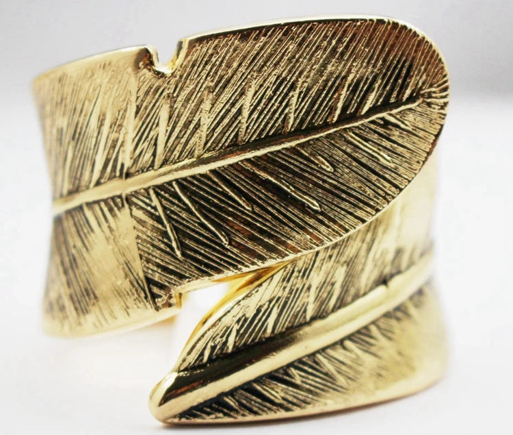 Feather Women Bangles Silver/Gold Alloy Friendship Bracelets Jewelry
