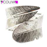 Feather Women Bangles Silver/Gold Alloy Friendship Bracelets Jewelry