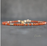 Carnelian Bracelet for Women - Crystal Beaded Gemstone Jewelry