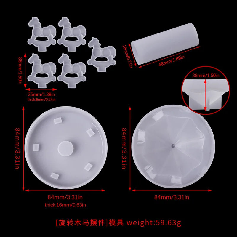 DIY Carousel Swing Table Ornament Silicone Mould