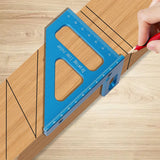 Woodworking Square Protractor Aluminum Miter Triangle Ruler