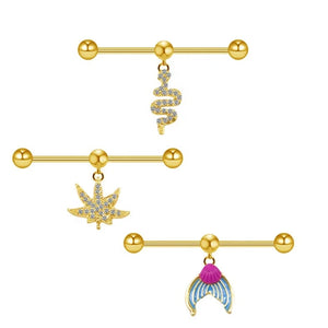 Sexy Snake Dangle Industrial Barbells Body Jewelry