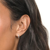 925 Sterling Silver Star Stacked Hoop Earrings Punk Jewelry