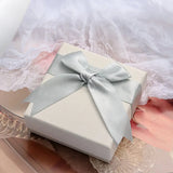 Square Bowknot Marble Look Jewelry Box Organizer