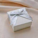 Square Bowknot Marble Look Jewelry Box Organizer