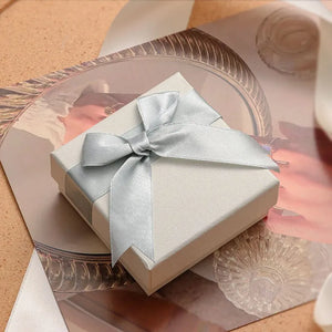 Square Bowknot Marble Look Jewelry Box Organizer