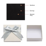 Square Bowknot Marble Look Jewelry Box Organizer