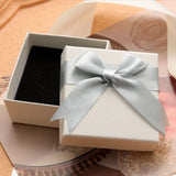 Square Bowknot Marble Look Jewelry Box Organizer