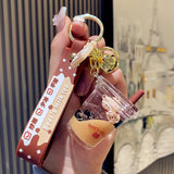 Acrylic Bear Milk Tea Cup Keychain for Girl Friends