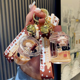 Acrylic Bear Milk Tea Cup Keychain for Girl Friends