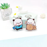 Cartoon Acrylic Expression Keychain Net Red Couple Schoolbag Ornaments