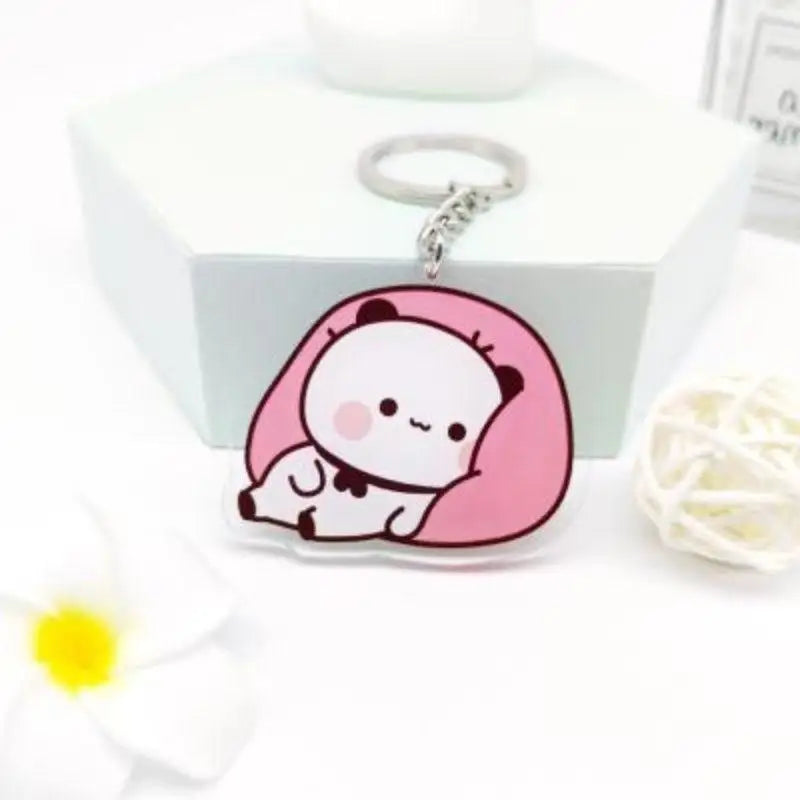 Cartoon Acrylic Expression Keychain Net Red Couple Schoolbag Ornaments