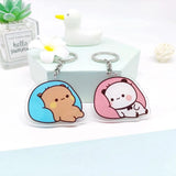 Cartoon Acrylic Expression Keychain Net Red Couple Schoolbag Ornaments