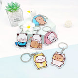 Cartoon Acrylic Expression Keychain Net Red Couple Schoolbag Ornaments