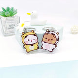 Cartoon Acrylic Expression Keychain Net Red Couple Schoolbag Ornaments