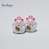 Lucky Cat Style Jingle Bell Charms for Pet Pendant Necklace