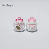 Lucky Cat Style Jingle Bell Charms for Pet Pendant Necklace
