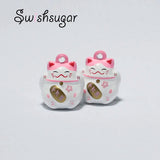 Lucky Cat Style Jingle Bell Charms for Pet Pendant Necklace