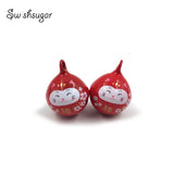 Lucky Cat Metal Jingle Bell Necklace for Kids