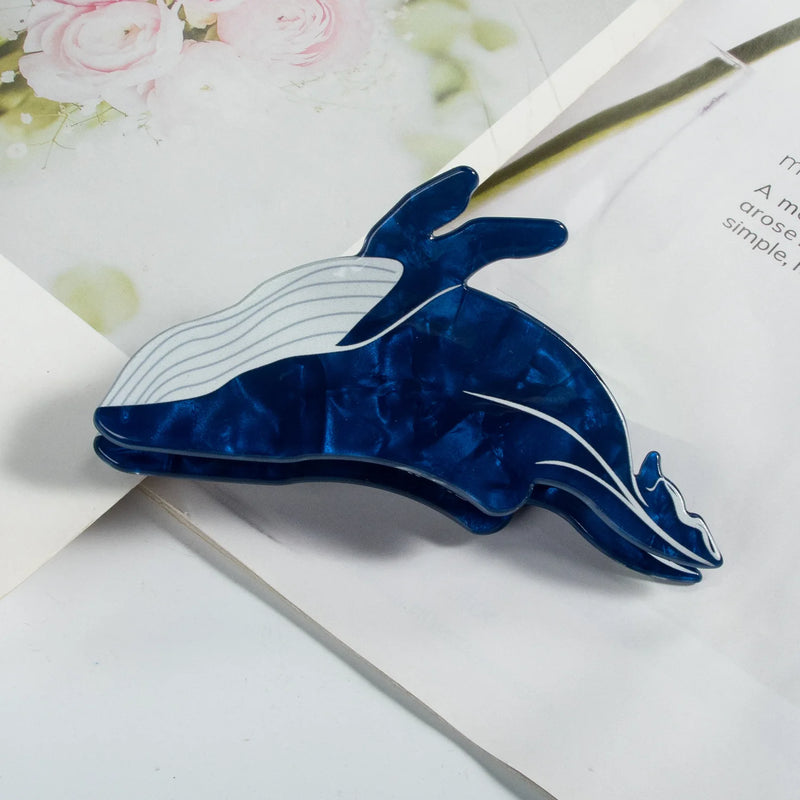 Cartoon Animals Hair Clips Cat Hair Claw Acrylic Whale Hair Grips