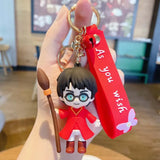 Anime Magic Movie Wizard Pendant Keychains Holder Car Key Chain Key Ring