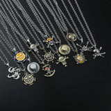 Anime One Piece Luffy Ace Pirate Skull Metal Pendant Chain Choker Man Necklaces