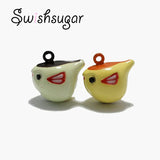 Cartoon Bird Enamel Jingle Bells Charm Pendant Bracelet
