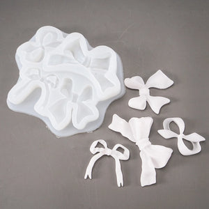 Cartoon Bow Tie Silicone Mould for DIY Bow Tie Decorative Baking, 4 Shapes