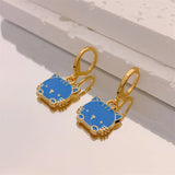 Cartoon Cat Asymmetry Earrings Punk Jewelry Gift for Women