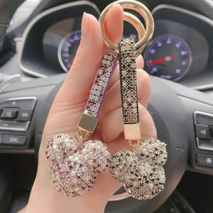Cartoon Character Rhinestone Keychain Bling Resin Key Chain Ring