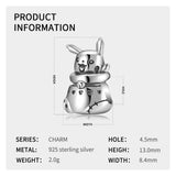 Sterling Silver Cartoon Animal Charms for Bracelet DIY Jewelry