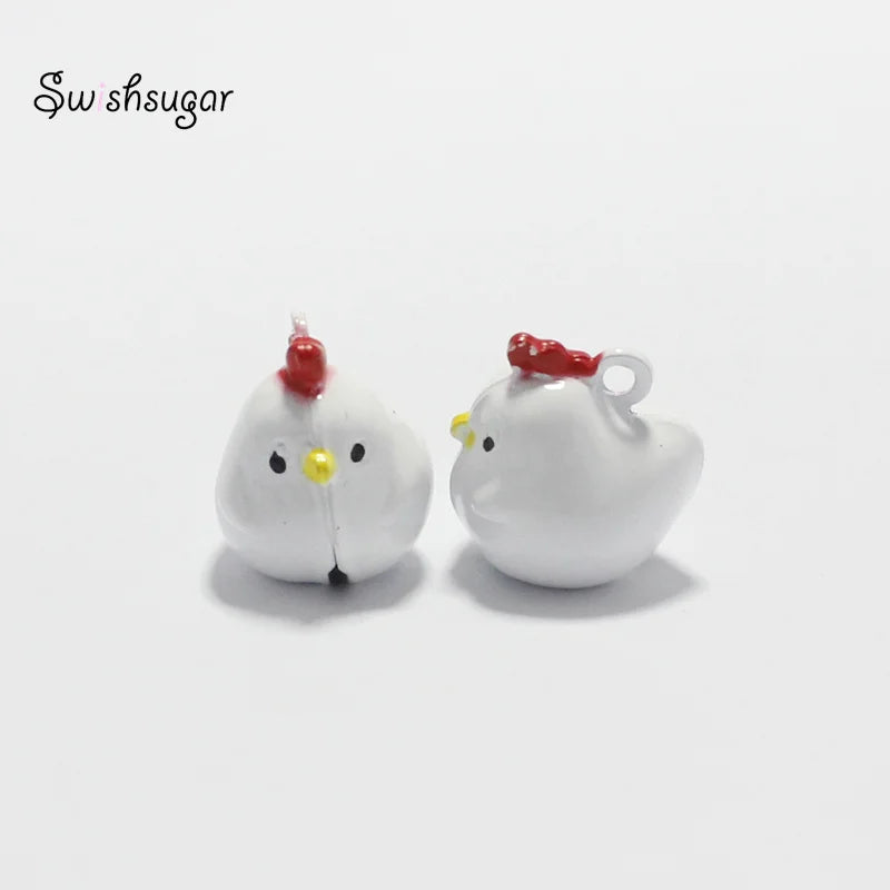 Chicken Hen Jingle Bell Charms for DIY Craft Jewelry