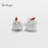 Chicken Hen Jingle Bell Charms for DIY Craft Jewelry