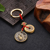 Chinese Zodiac Brass Key Chain Bag Pendant Car Keychain Ornament Small Gift