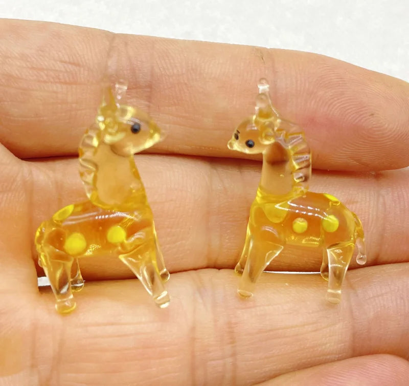 10Pcs Mini Liuli Animal Charms for DIY Jewelry Making
