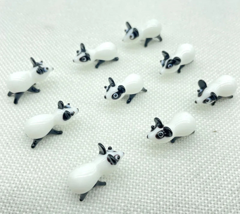 10Pcs Mini Liuli Animal Charms for DIY Jewelry Making