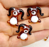 10Pcs Mini Liuli Animal Charms for DIY Jewelry Making