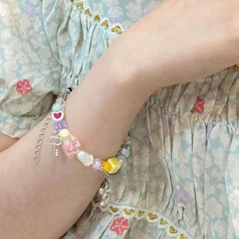 Colorful Beaded Bracelet/Necklace - Girl Beaded Jewelry Gift