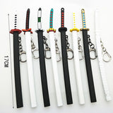Demon Slayer Sword Keychain Tanjirou Keyring Metal Blade Key Chain Men Chaveiro