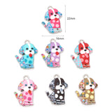 Cartoon Dog Enamel Charms, DIY Necklace Jewelry Findings, 20PCs