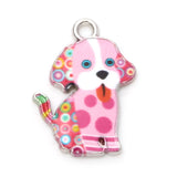 Cartoon Dog Enamel Charms, DIY Necklace Jewelry Findings, 20PCs