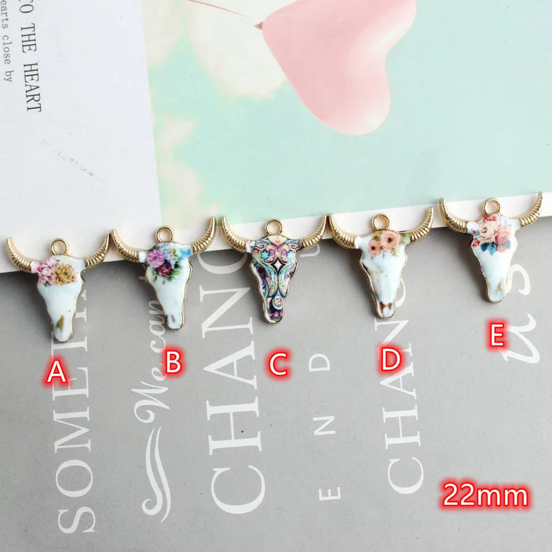 Bull Head Charms Pendants for DIY Making 20pc