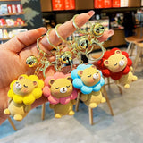 Fat-faced Bear Keychain Sheep Doll Bag Tulip Charm Sitting Bear Pendant