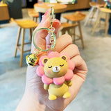 Fat-faced Bear Keychain Sheep Doll Bag Tulip Charm Sitting Bear Pendant