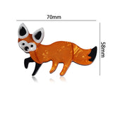 Fox Animal Brooches Pins Acrylic Jewelry Women Girls Coat Cardigans Decoration