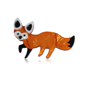 Fox Animal Brooches Pins Acrylic Jewelry Women Girls Coat Cardigans Decoration