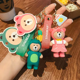 Funny Dinosaur Bear Key Chain Car Bag Pendant Gift Keychain for Girls