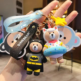 Funny Dinosaur Bear Key Chain Car Bag Pendant Gift Keychain for Girls