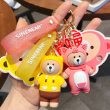 Funny Dinosaur Bear Key Chain Car Bag Pendant Gift Keychain for Girls