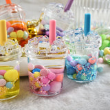 Cartoon Oild Bubble Milk Tea Liquid Keychain For Girl Bag Pendant
